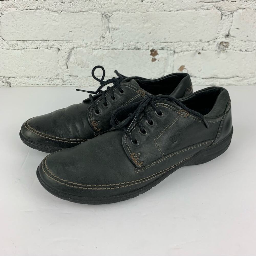 Josef Seibel Black Leather Laced Sneaker 39
